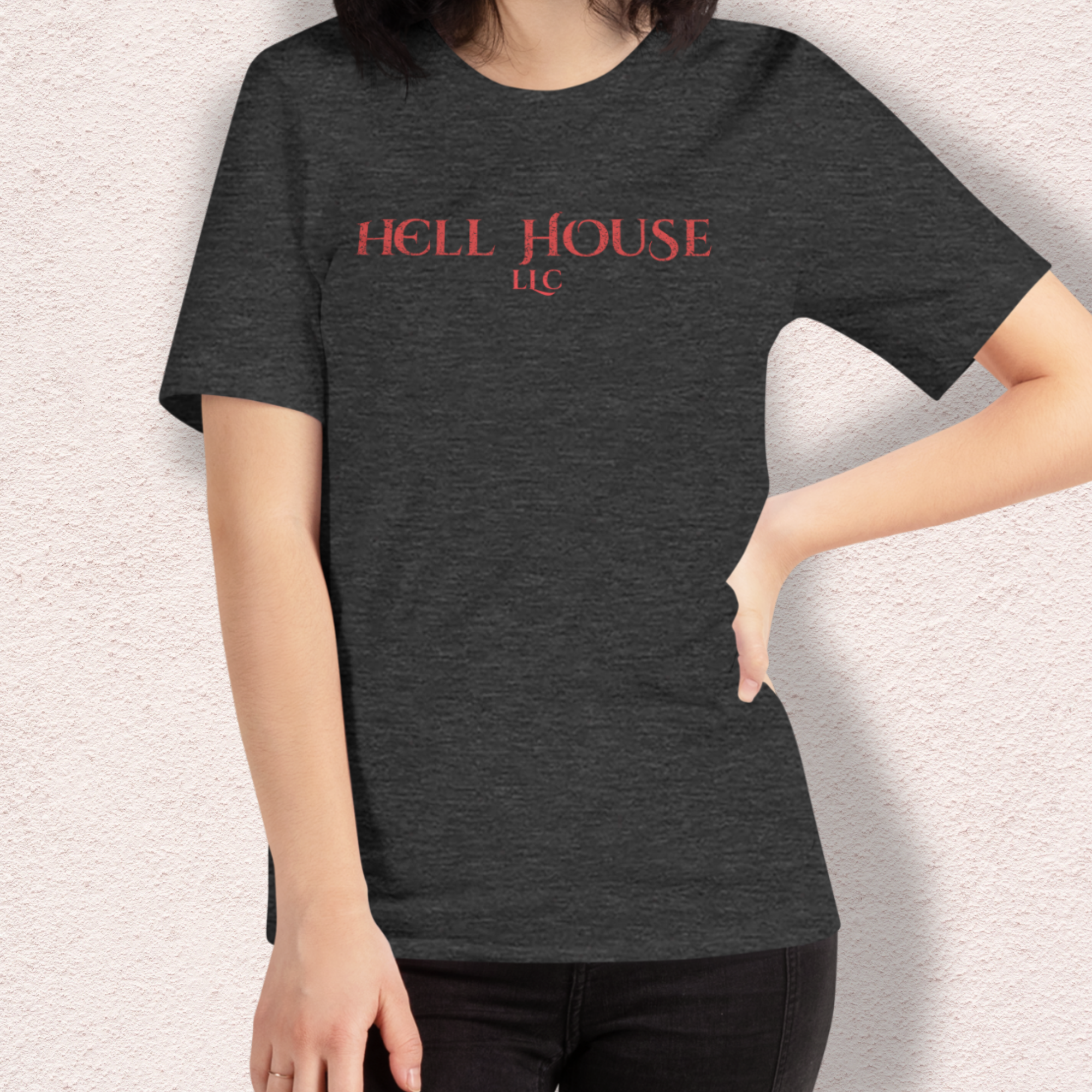 Hell House LLC Tee | Haunted Attraction Horror Shirt | Bella+Canvas Unisex Graphic Tee (Red Original Font)
