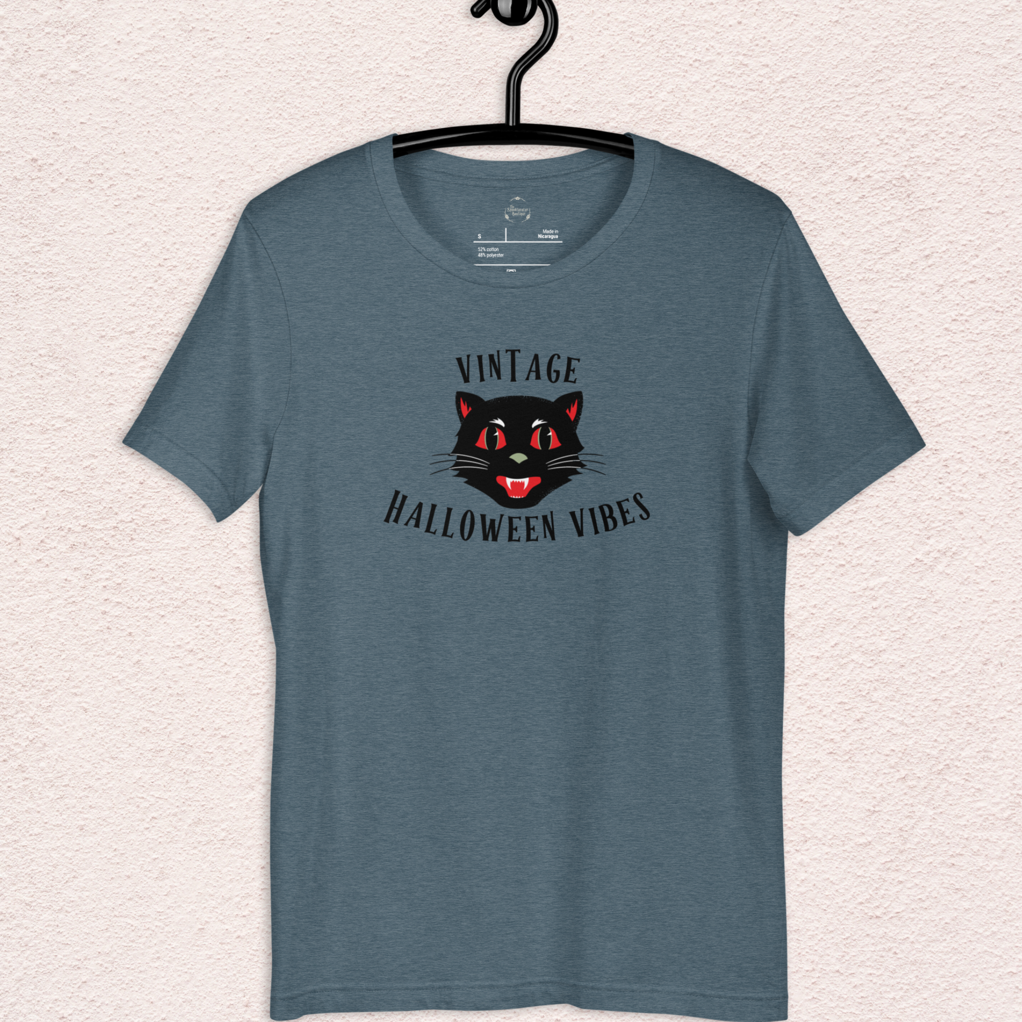 Vintage Halloween Vibes Tee | Unisex Retro Halloween Cat Graphic Shirt