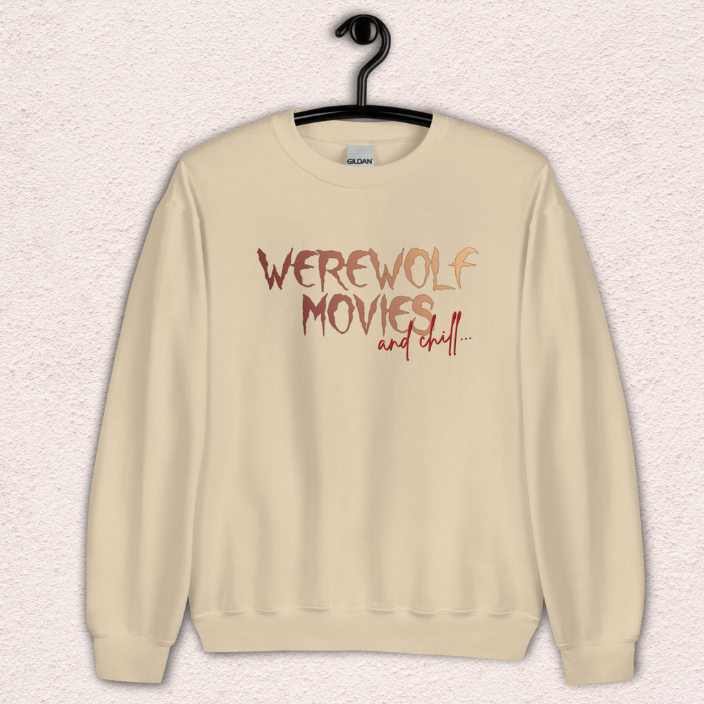 Werewolf Movies & Chill Crewneck Sweatshirt | Gothic Moonlight Loungewear
