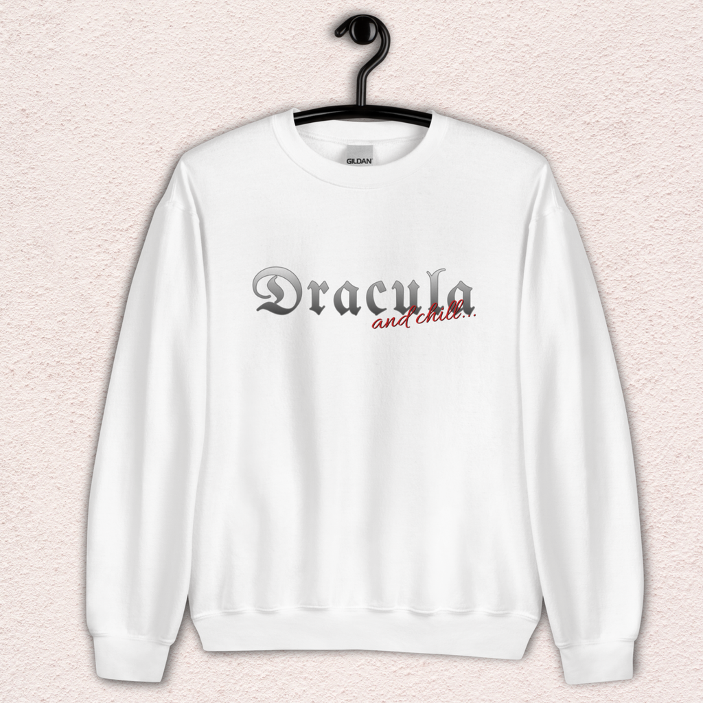 Dracula & Chill Crewneck Sweatshirt | Cozy Gothic Romance Loungewear