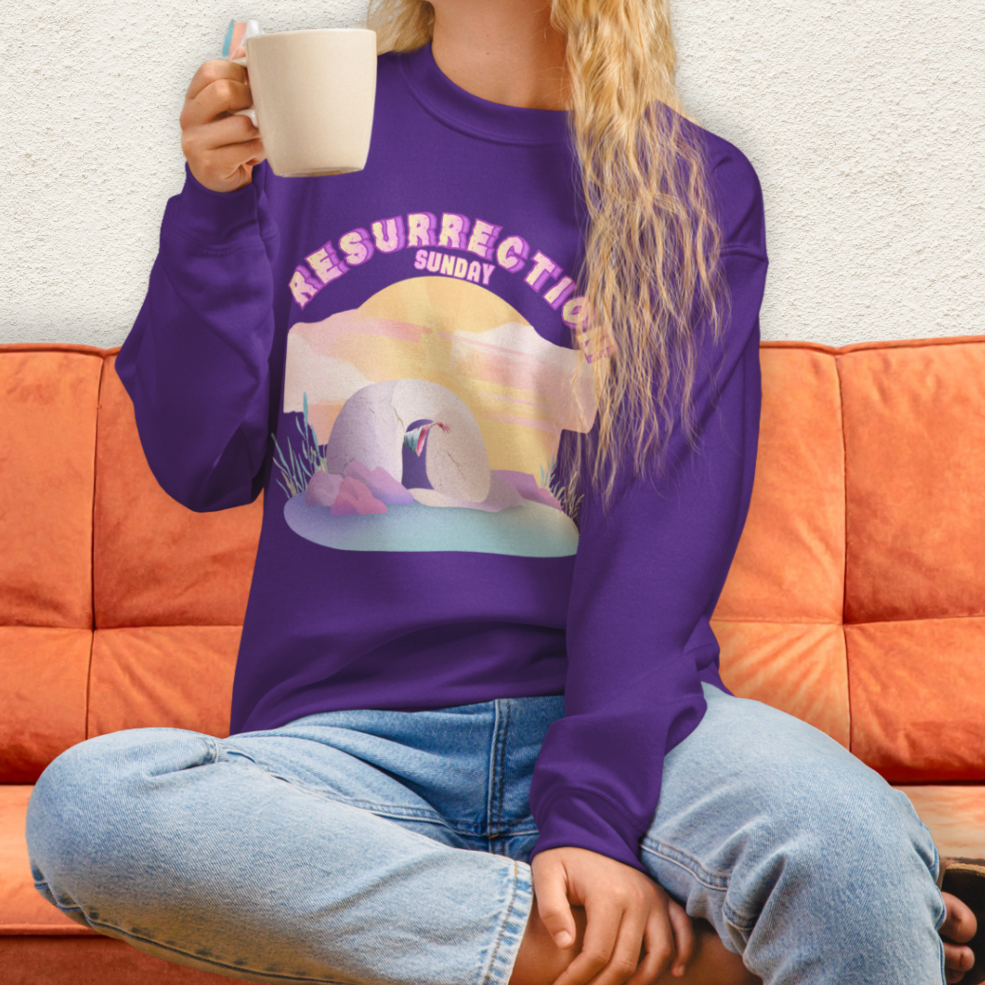 Resurrection Sunday Sweatshirt | Christian Easter Zombie Tomb Graphic | Funny Faith Easter Crewneck | Spooky Resurrection Sweatshirt