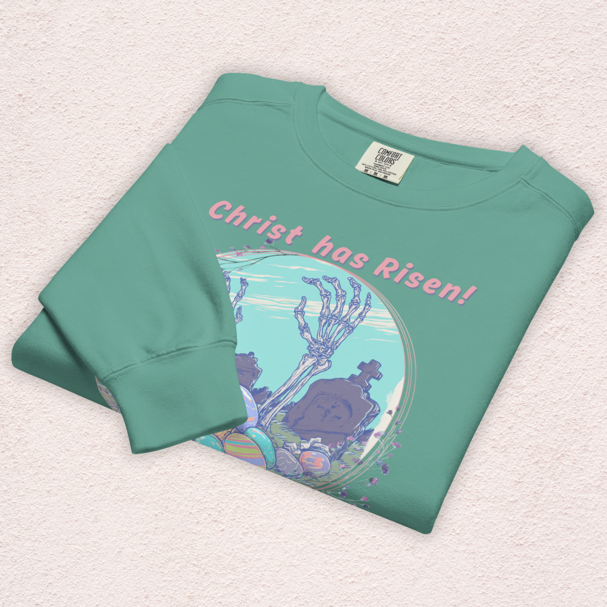 Christ Has Risen… and So Have They Sweatshirt | Funny Horror Easter Sweatshirt | Comfort Colors Garment DyedCrewneck