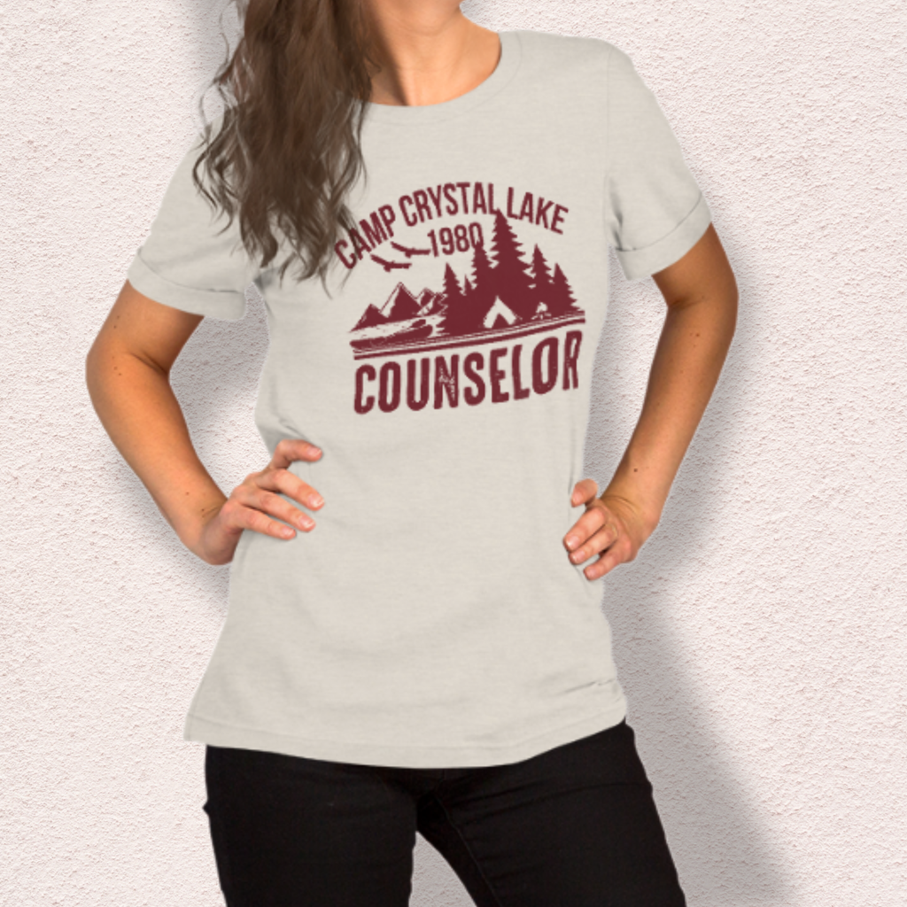 Camp Crystal Lake Tee | Unisex Vintage Summer Camp Horror Shirt (red ink)