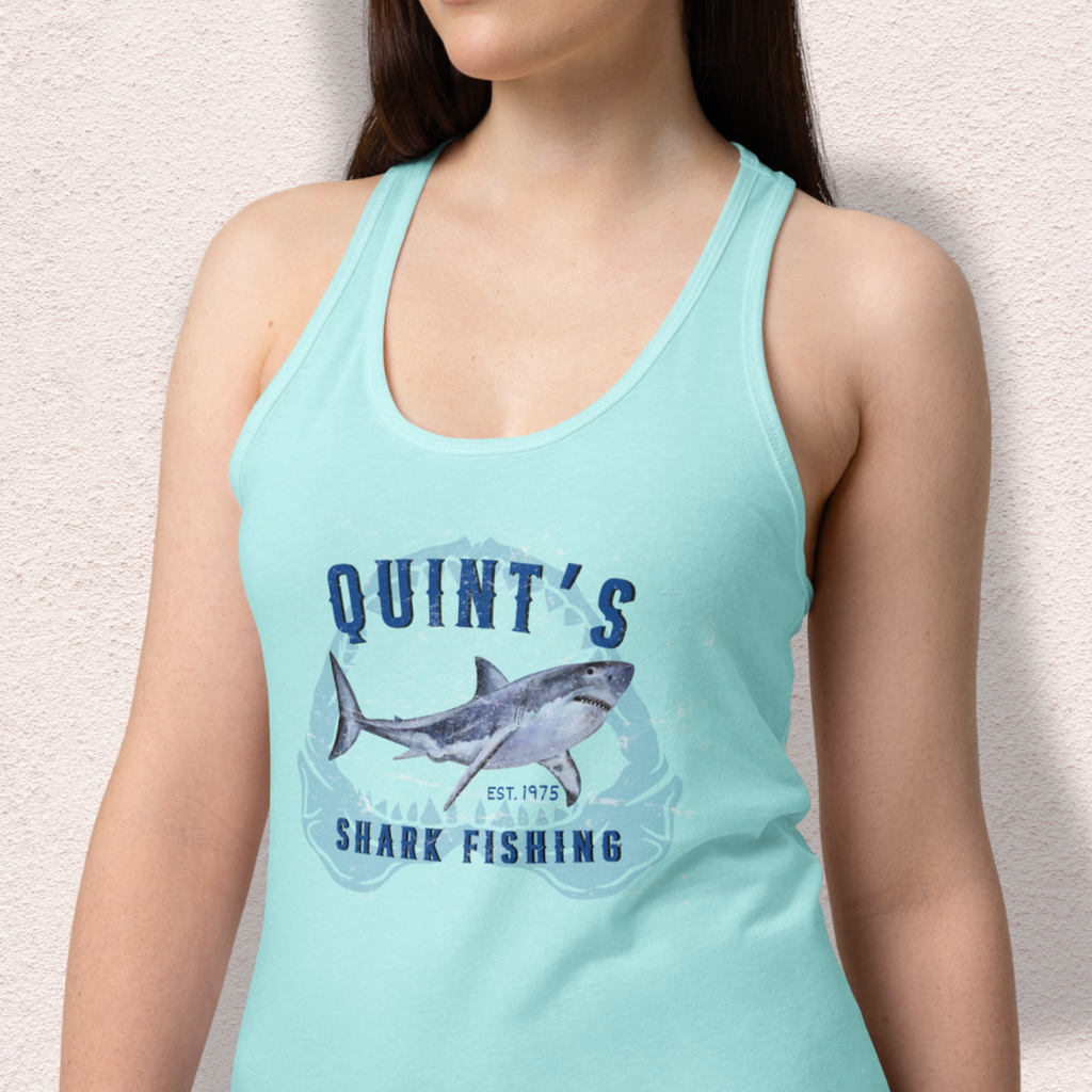 Quint’s Shark Fishing Racerback Tank | Women’s Coastal Horror Top