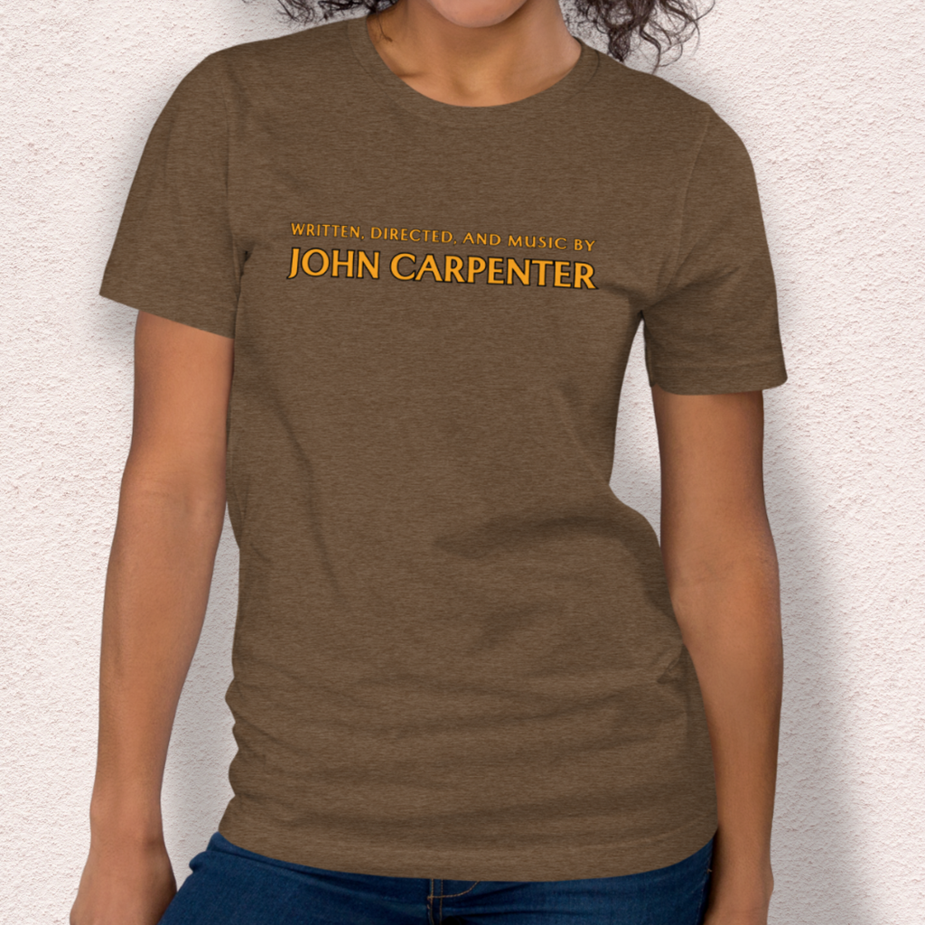 Written, Directed,& Music by John Carpenter Tee | Unisex Horror Film Lover Shirt