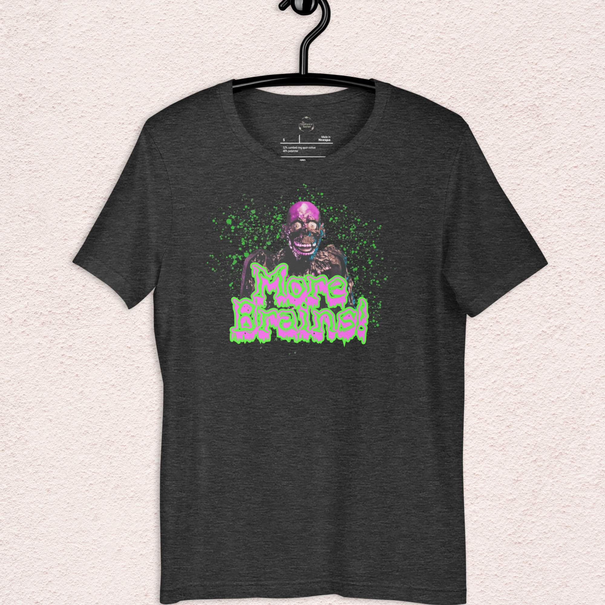 More Brains Tee | Unisex Neon 80s Zombie Horror Graphic Shirt
