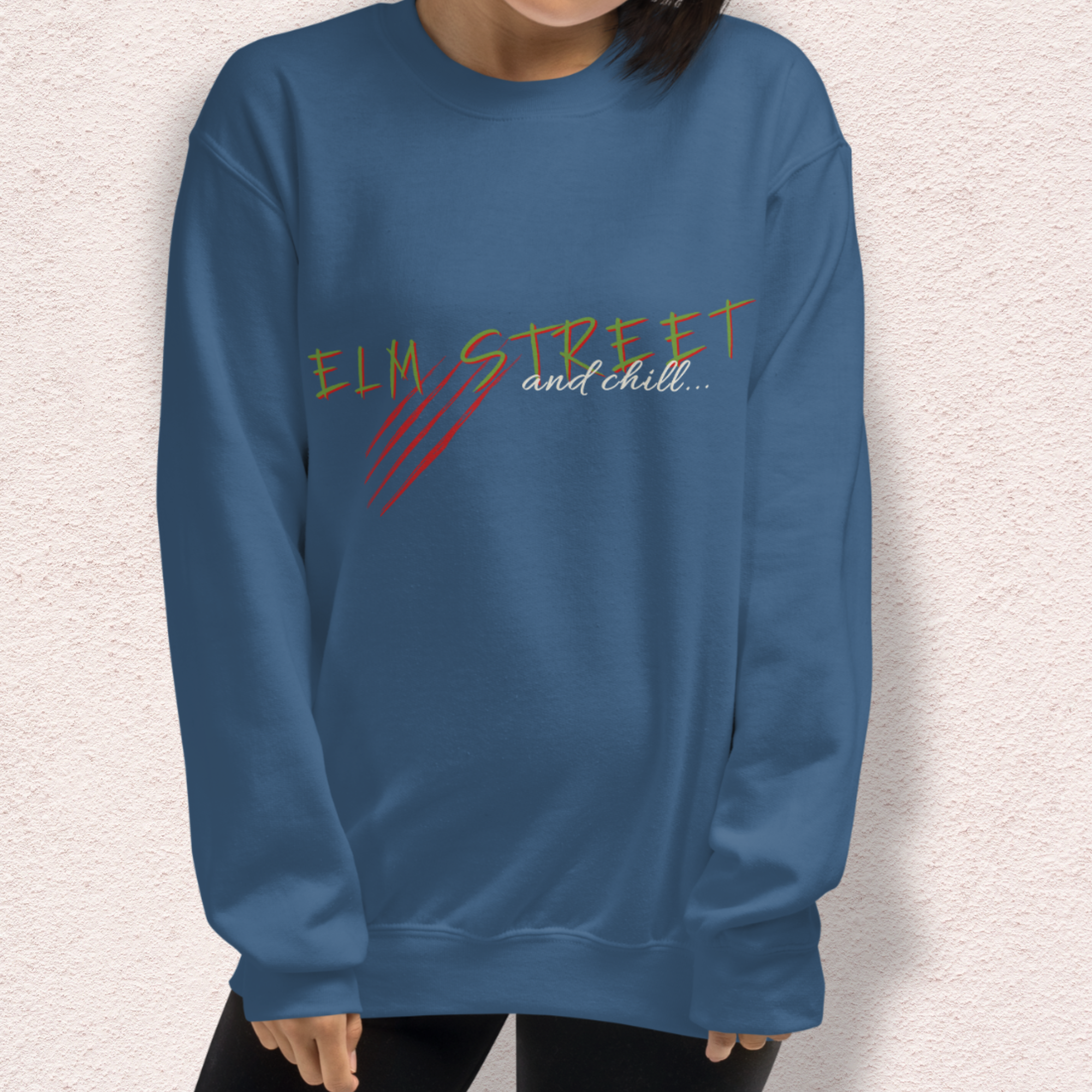 Elm Street and Chill Crewneck | Cozy Horror Movie Sweatshirt
