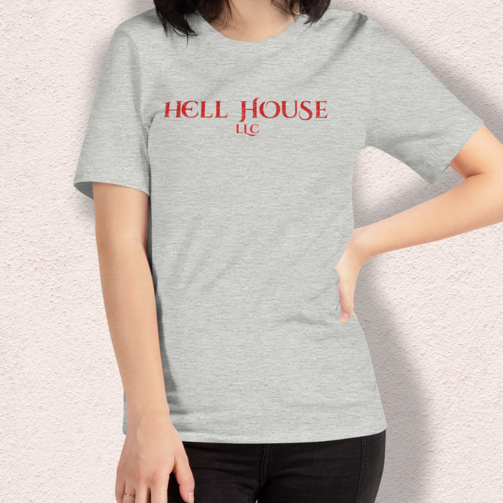 Hell House LLC Tee | Haunted Attraction Horror Shirt | Bella+Canvas Unisex Graphic Tee (Red Original Font)