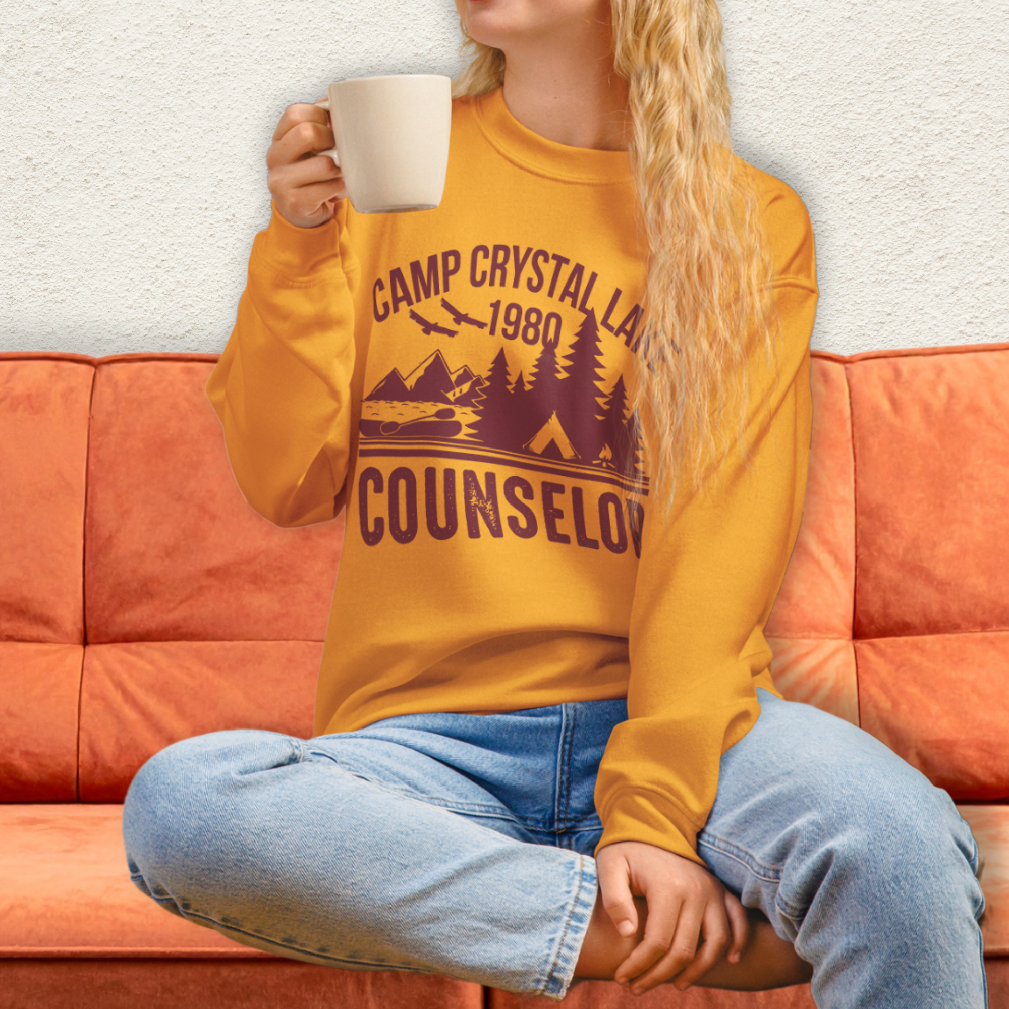 Camp Slasher Counselor Sweatshirt | Gildan Unisex Horror Crewneck