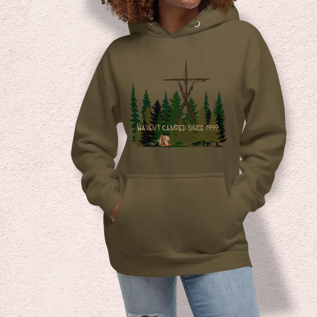 Haven’t Camped Since 1999 Hoodie | Unisex Funny Horror Camp Pullover