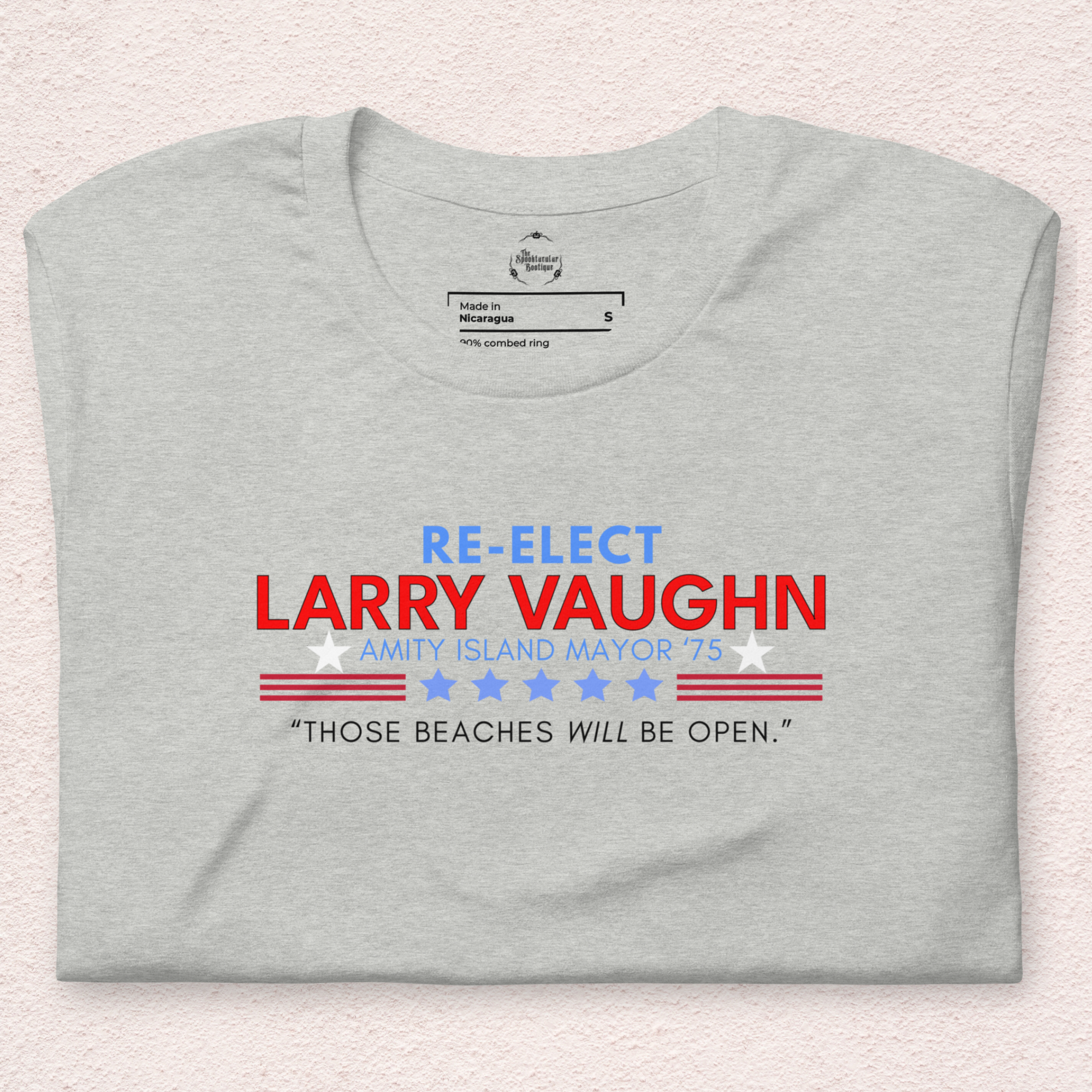 Re-Elect Larry Vaughn Tee | Unisex Coastal Horror Shirt