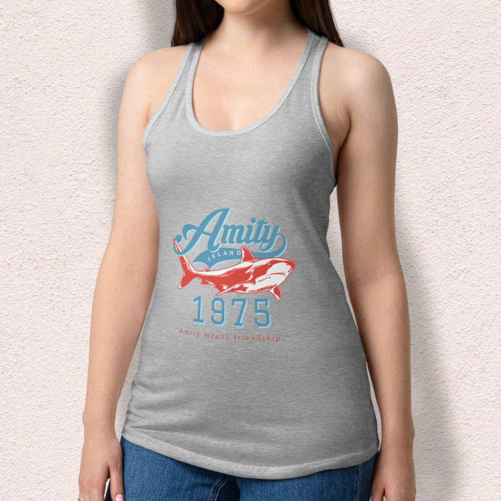Amity Means Friendship Racerback Tank | Women’s Coastal Horror Top