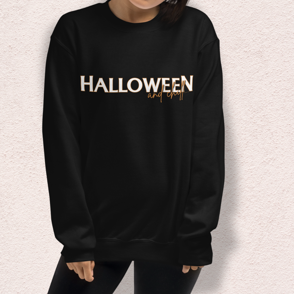 Halloween and Chill Crewneck Sweatshirt | Cozy Fall Loungewear
