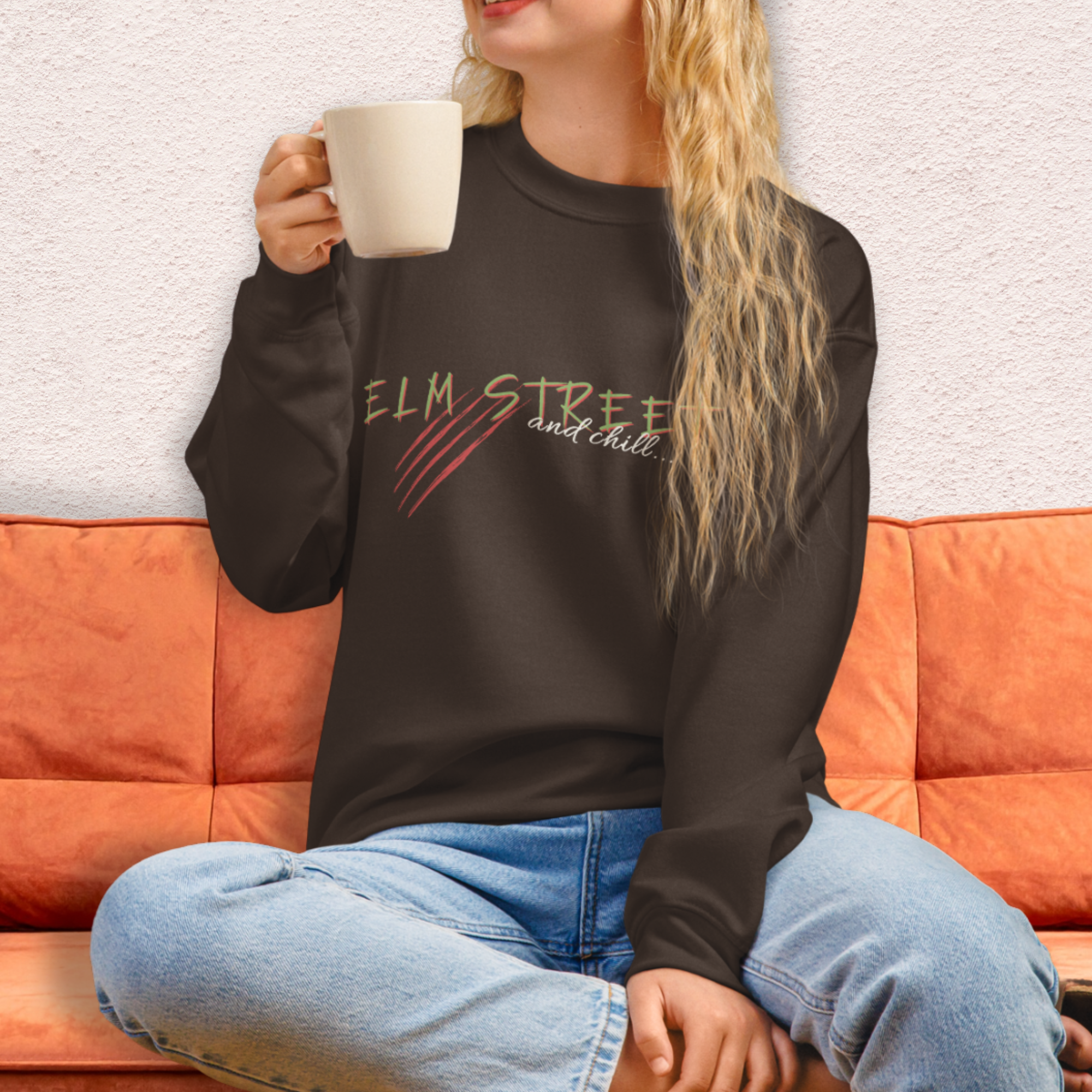 Elm Street and Chill Crewneck | Cozy Horror Movie Sweatshirt