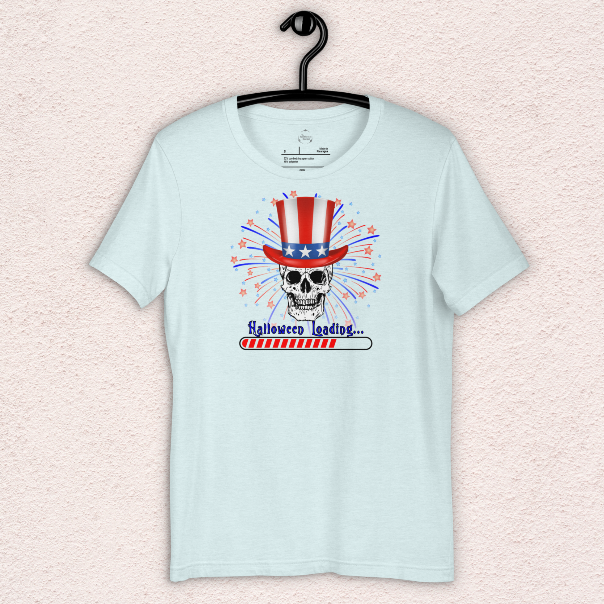 Halloween Loading… Tee | Unisex 4th of July Skull Graphic Shirt