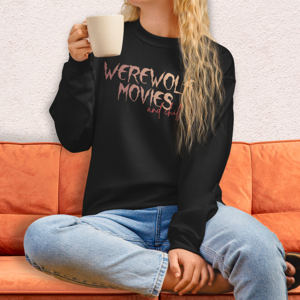 Werewolf Movies & Chill Crewneck Sweatshirt | Gothic Moonlight Loungewear