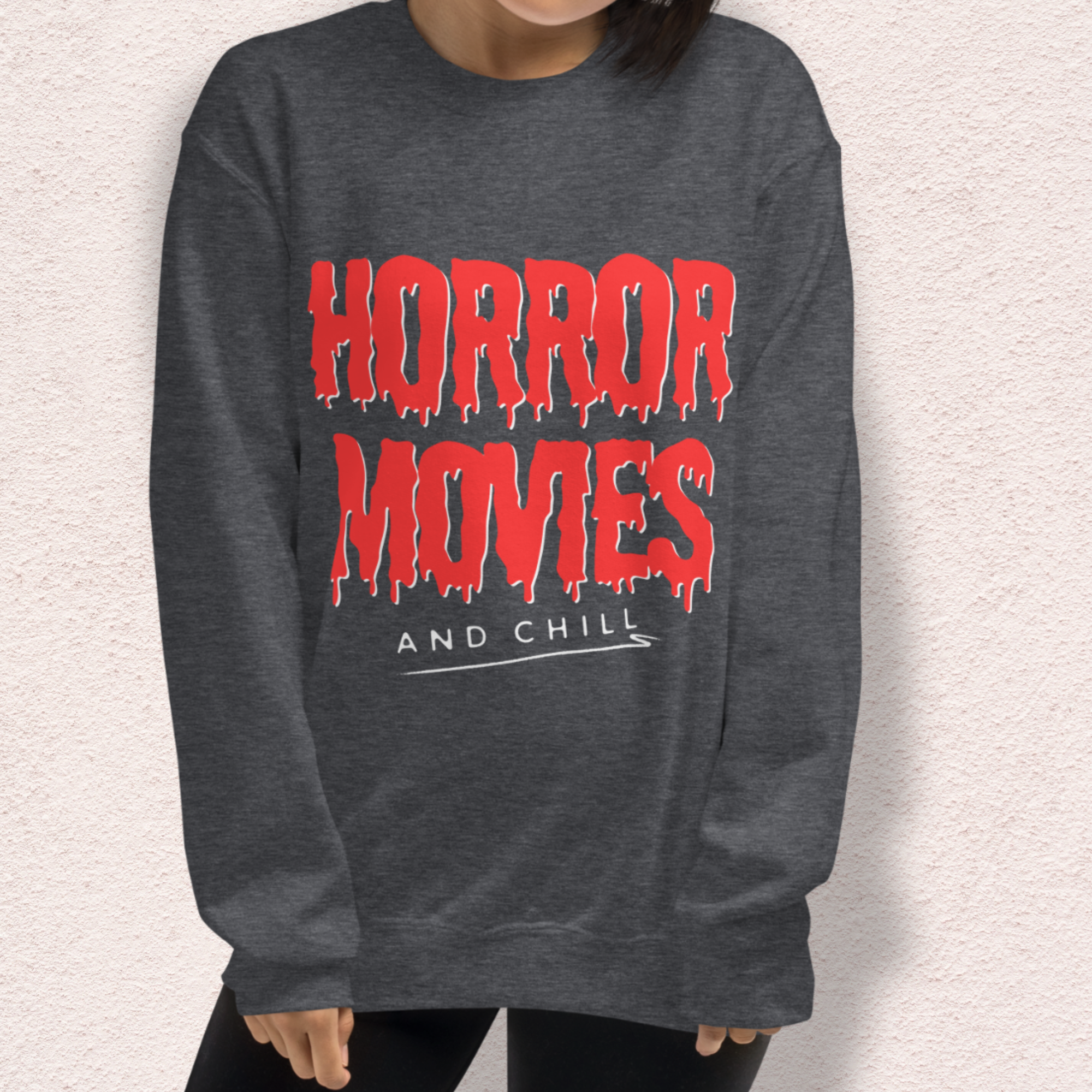 Horror Movies and Chill Crewneck Sweatshirt | Cozy Spooky Loungewear
