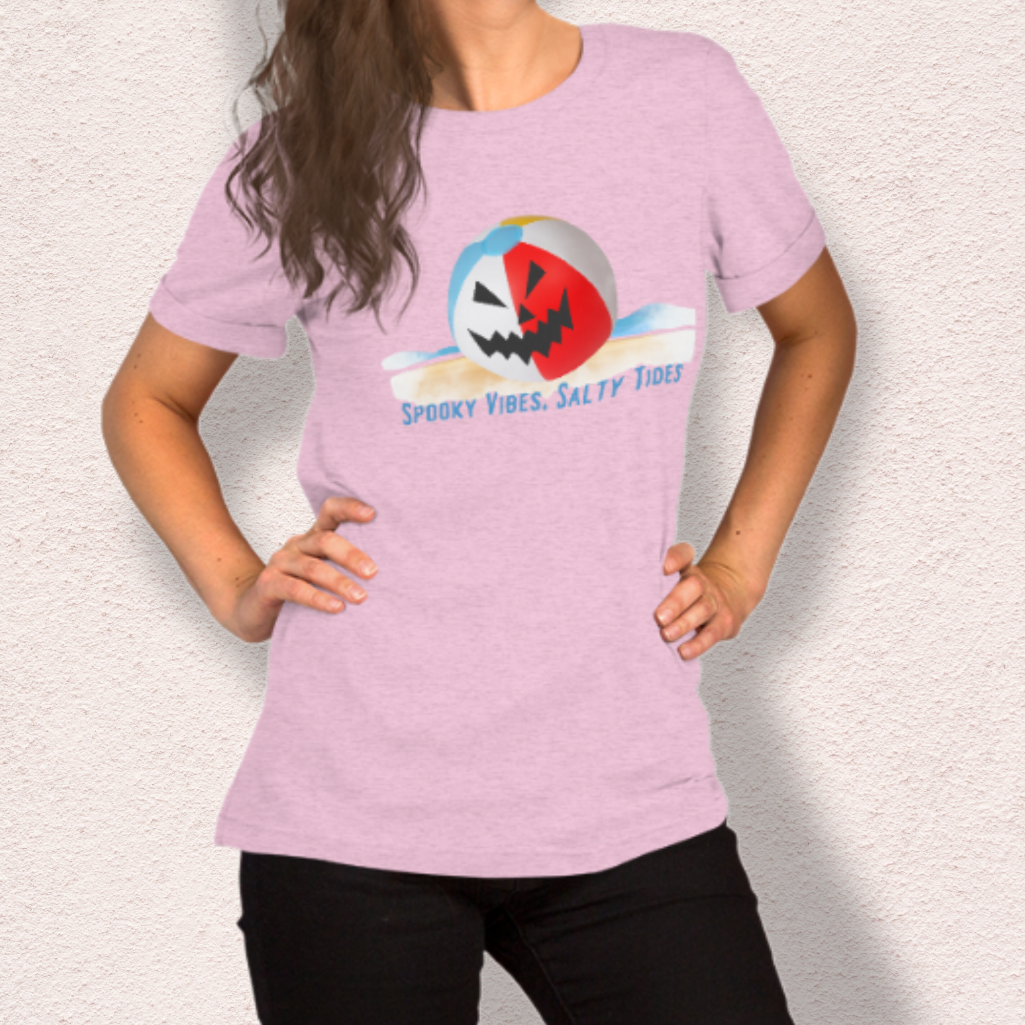 Spooky Vibes Salty Tides Tee | Unisex Spooky Beach Graphic Shirt