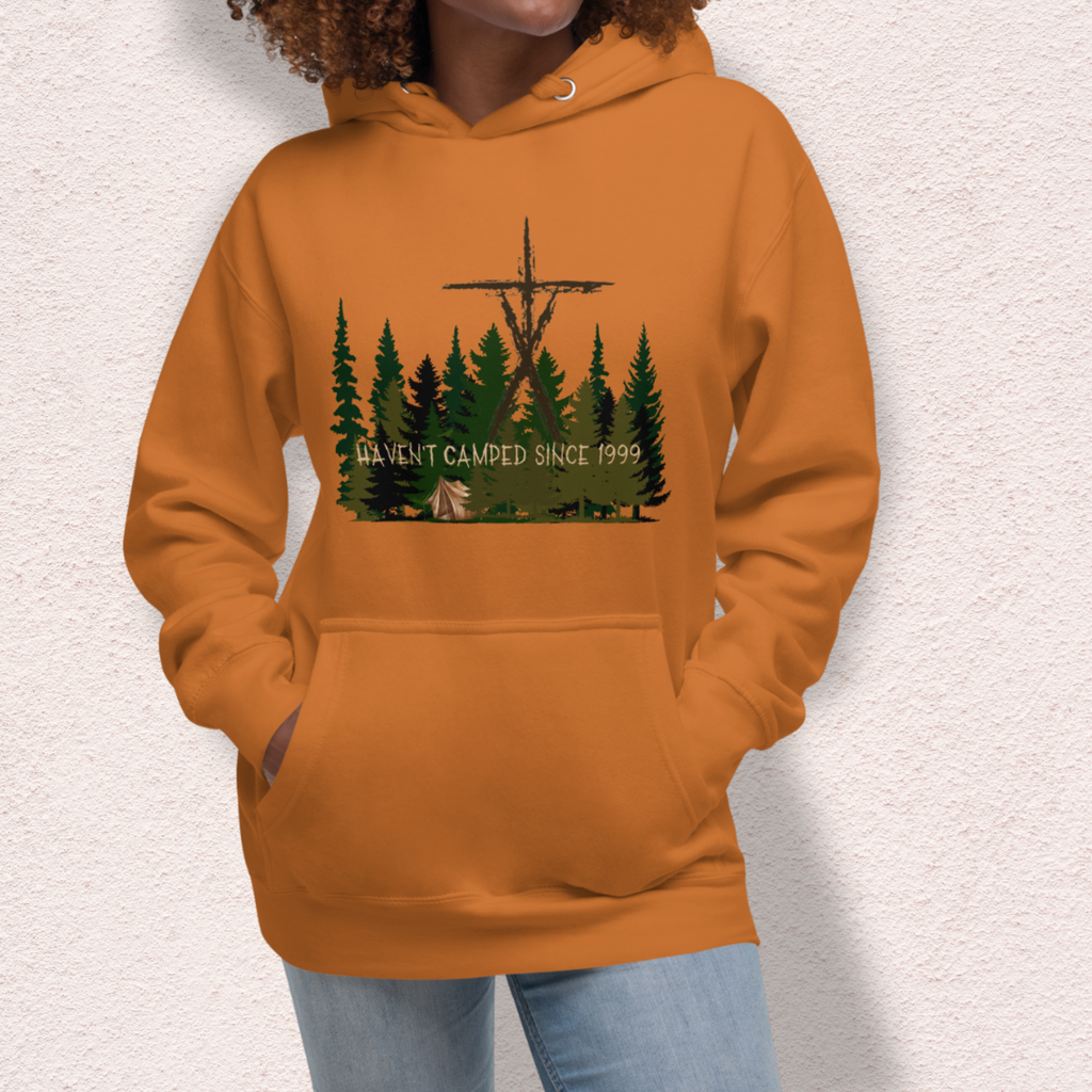 Haven’t Camped Since 1999 Hoodie | Unisex Funny Horror Camp Pullover
