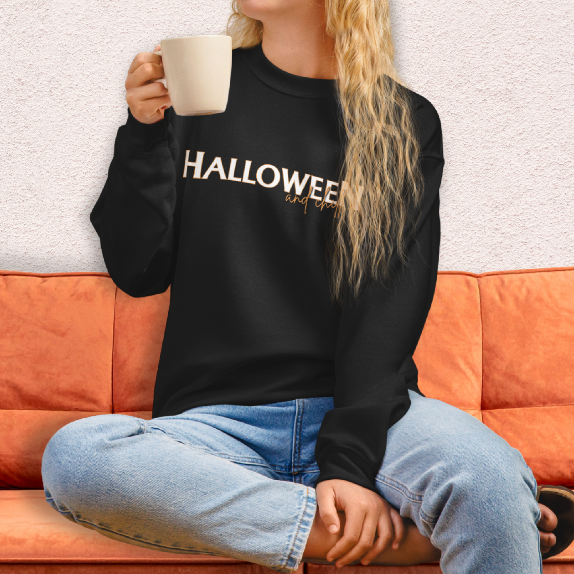 Halloween and Chill Crewneck Sweatshirt | Cozy Fall Loungewear
