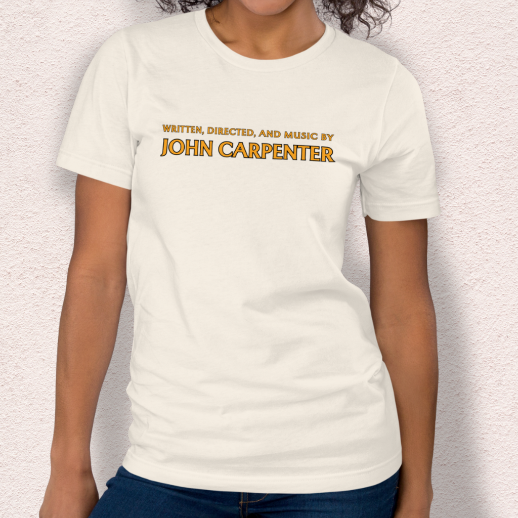 Written, Directed,& Music by John Carpenter Tee | Unisex Horror Film Lover Shirt