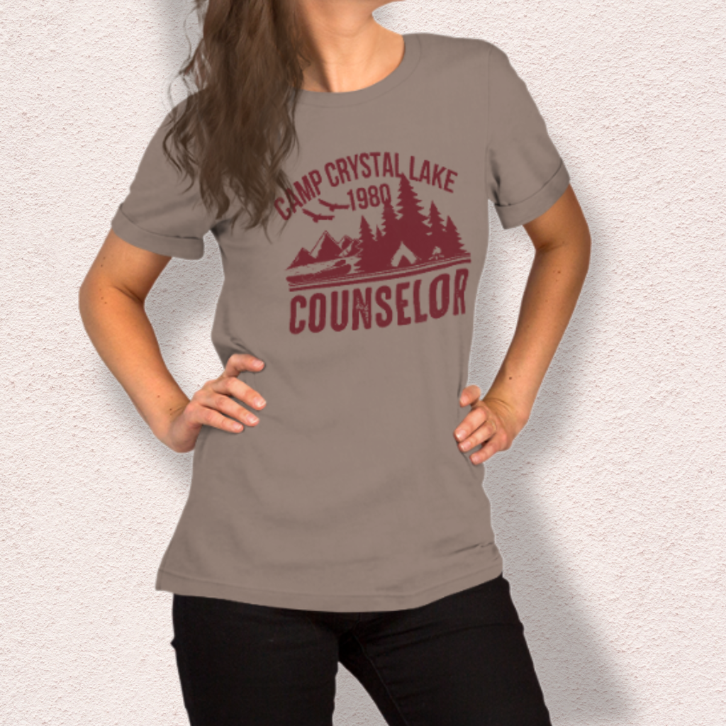 Camp Crystal Lake Tee | Unisex Vintage Summer Camp Horror Shirt (red ink)