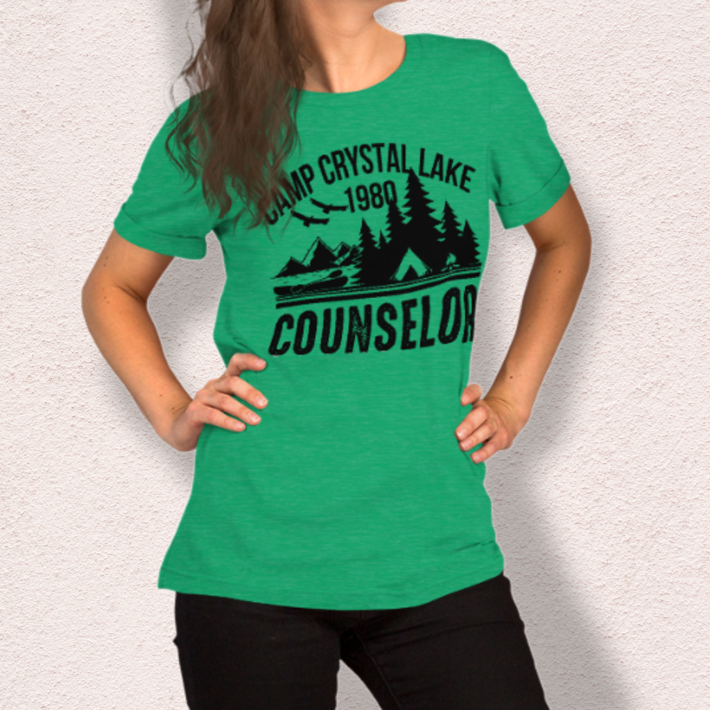 Camp Crystal Lake Tee | Unisex Vintage Summer Camp Horror Shirt (Black Ink)