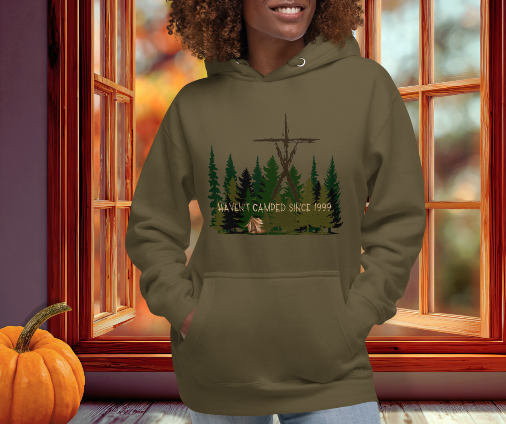 Haven’t Camped Since 1999 Hoodie | Unisex Funny Horror Camp Pullover