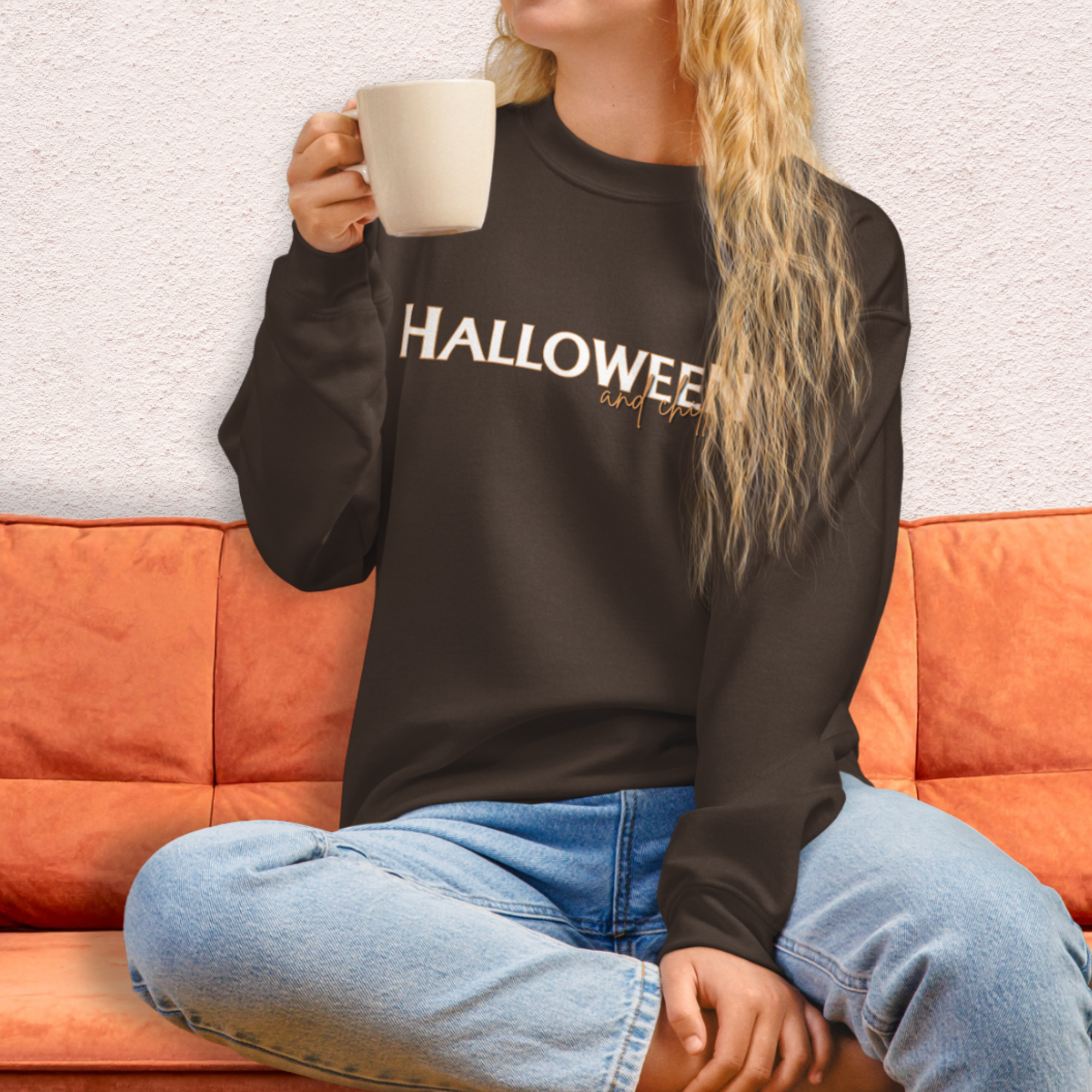 Halloween and Chill Crewneck Sweatshirt | Cozy Fall Loungewear