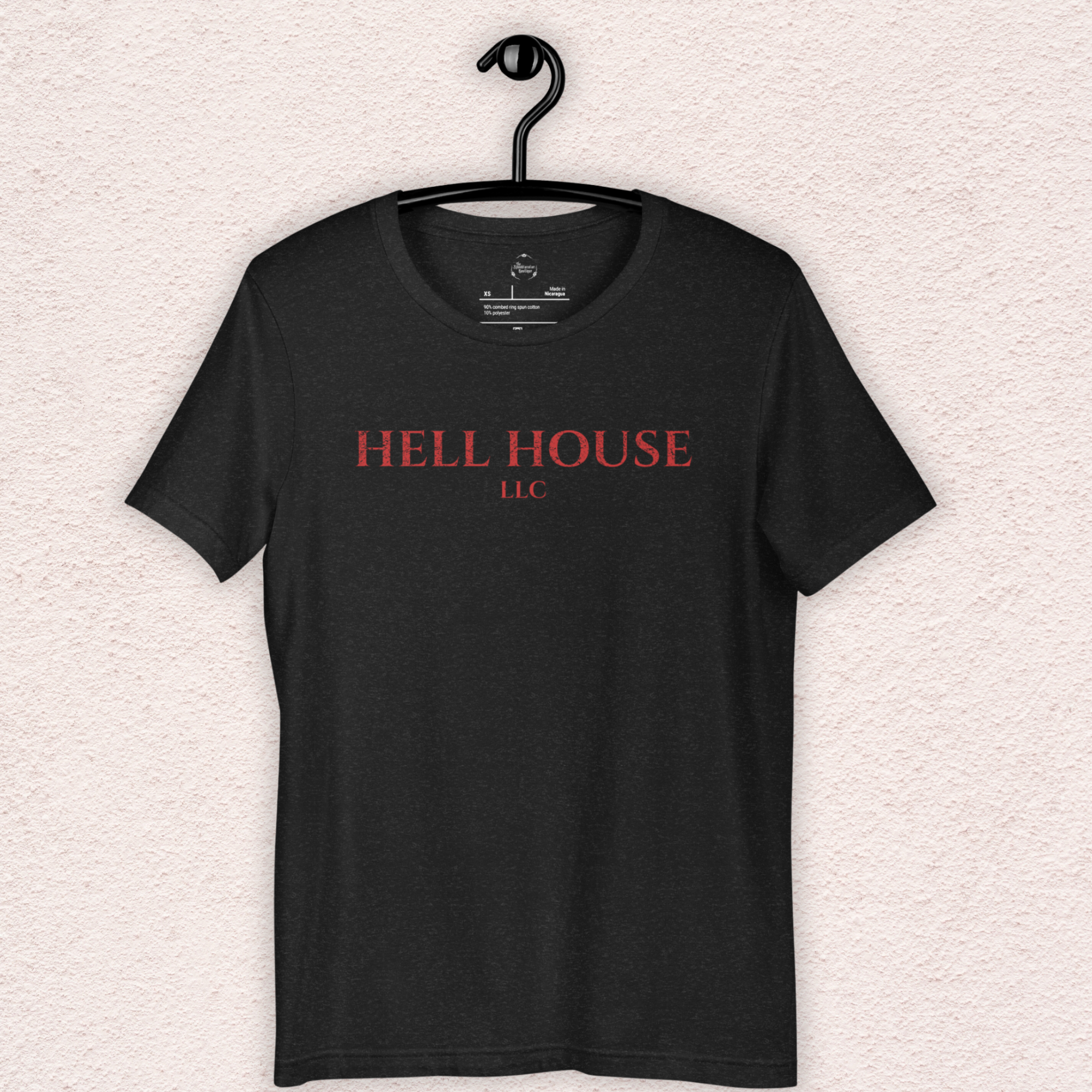 Hell House LLC Tee | Haunted Attraction Horror Shirt | Bella+Canvas Unisex Graphic Tee (Red Basic Font)
