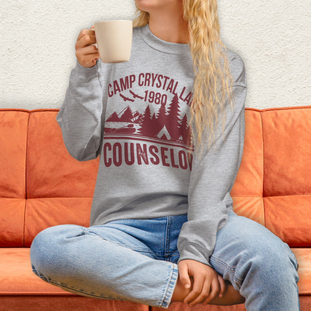 Camp Slasher Counselor Sweatshirt | Gildan Unisex Horror Crewneck