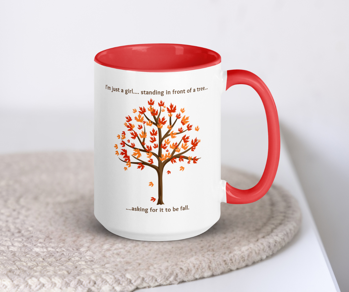 I’m Just a Girl Waiting for Fall Mug | 15oz Autumn Coffee Mug
