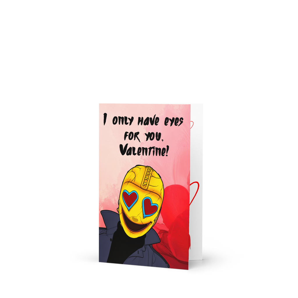 Funny Horror Valentine Card – “I Only Have Eyes For You” Heart-Eyed Killer Card